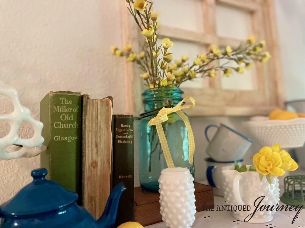 vintage decor grouped into a vignette top thrifting tips