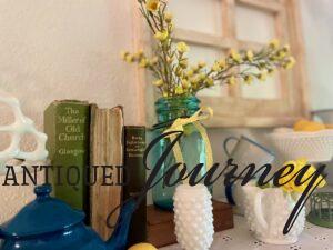 vintage decor grouped into a vignette top thrifting tips