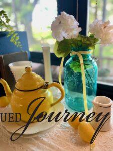 vintage enamelware styled for summer