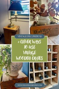 vintage wooden crates decorated in a home