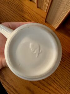 a buffalo china marking on a mug