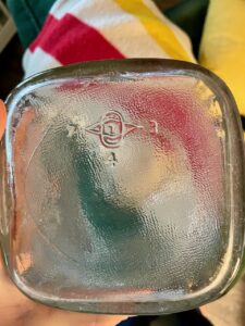 marking on vintage glass jar