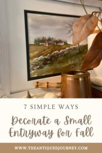 thrifted and vintage entryway decor for fall