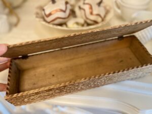 vintage wood lidded box