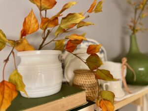 fall decorating with baskets
