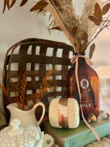 fall decor ideas with vintage baskets