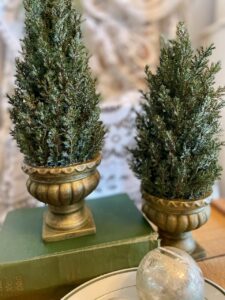 thrifted Christmas decor trees