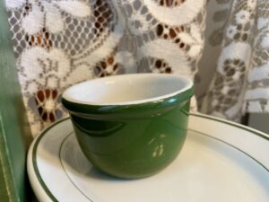 Hall green cup for Christmas decor
