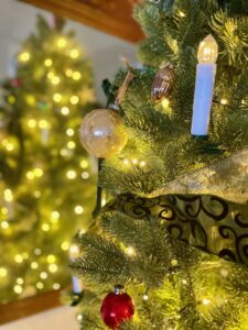 Christmas tree decor with vintage Shiny Brite ornaments