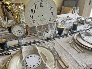 thrifted new years table from Masterpieces of my Life