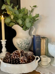 reusing holiday greenery for winter decor