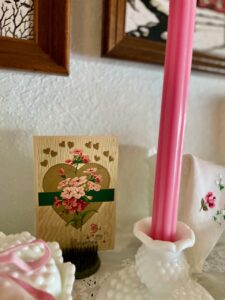 pink taper candles for Valentine decor