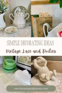 vintage doilies and lace styled in a home