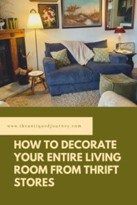 thrifted finds styled in a living room