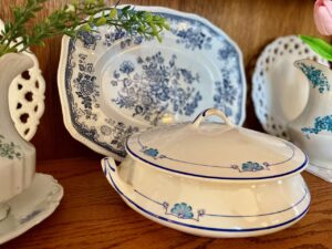 curved antique curio cabinet with a fresh spring makeover using secondhand finds