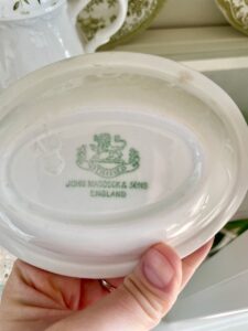 quality thrift finds with a makers mark on the bottom of ironstone