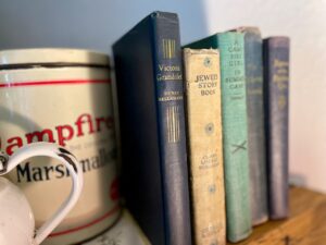blue hardcover book found thrifted for a summer thrift haul