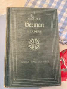 thrifted German book for home decor