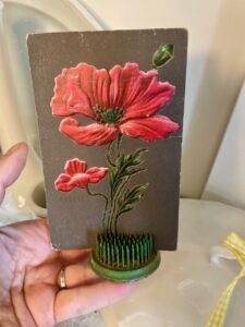 an antique poppy postcard for vintage home decor 