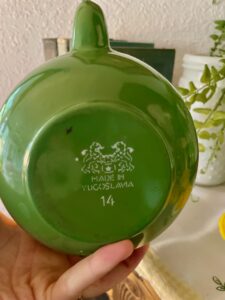 marking on vintage enamel teatpot