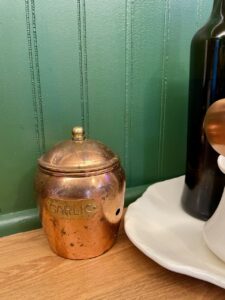 copper garlic keep in a kitchen