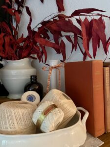 thrifted fall mantel decor budget-friendly