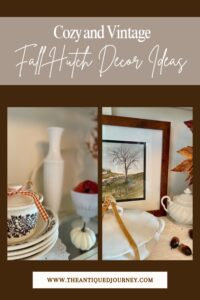 decorating a hutch with vintage fall decor