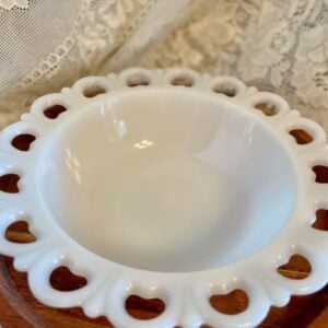 vintage milk glass bowl