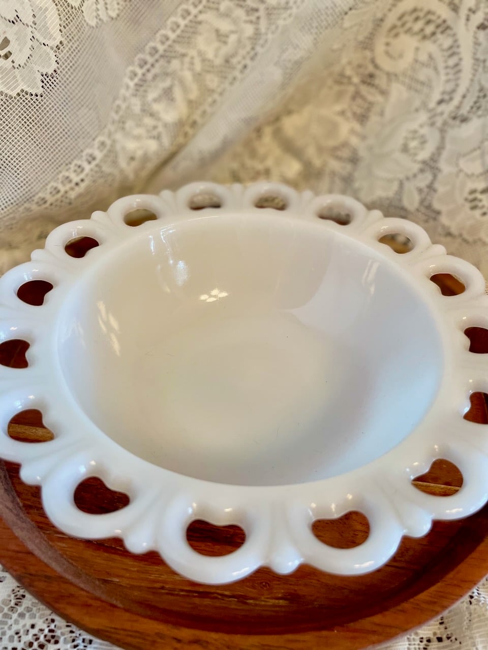 vintage milk glass bowl