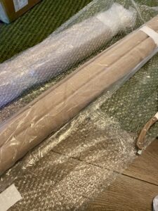 packaged linen Roman Shades