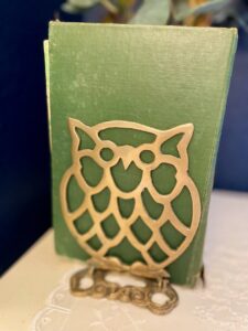 thrifted brass bookend vintage brass decor