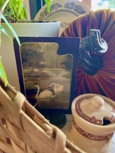 antique ephemera found thrifted for fall decor