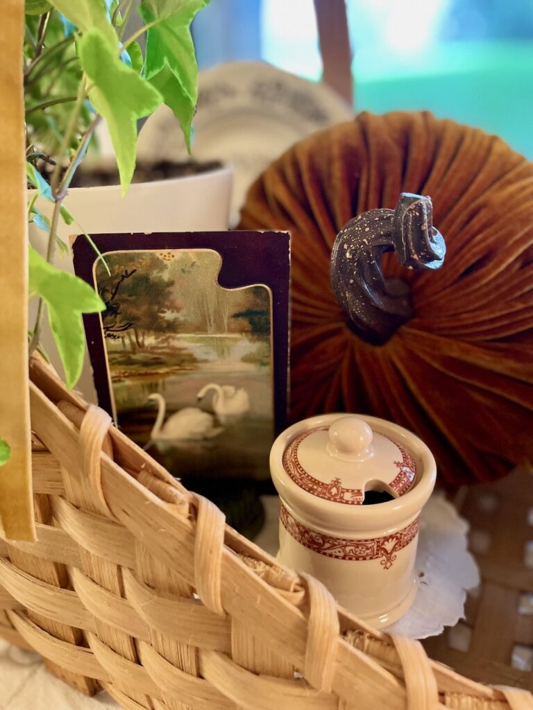 vintage basket decor