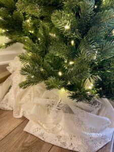 thrifted tree skirt for small trees